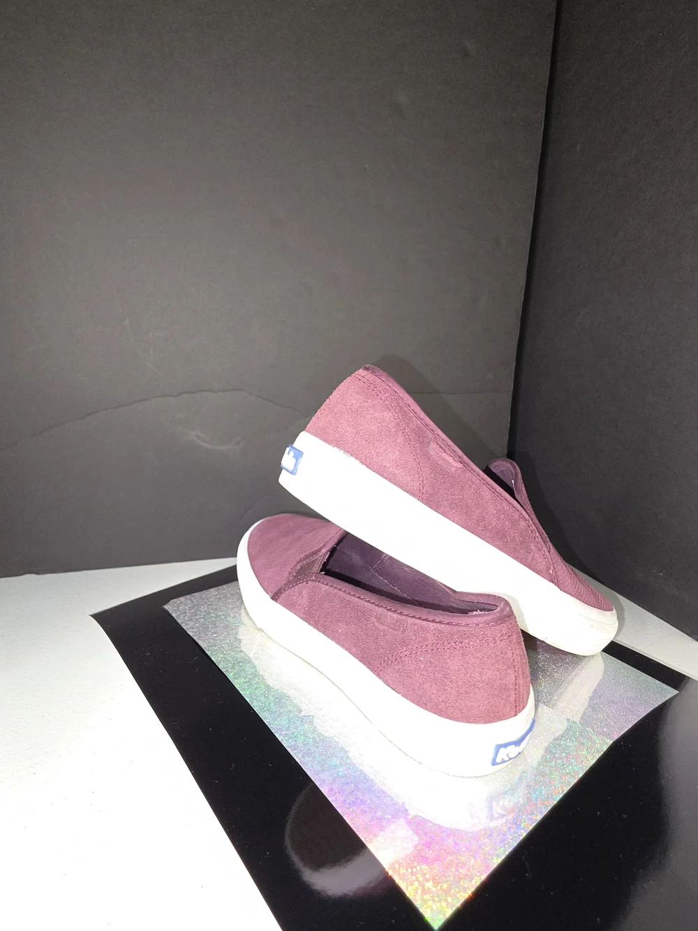 Keds Double Decker Perf Suede Slip-On Platform Sneakers Plum/ Burgandy 6.5 US